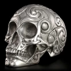 Totenkopf - Tribal Skull Silberfarben Mittel -Figuren Deko Verkauf 13671 2 totenkopf tribal silber 2 1280x1280
