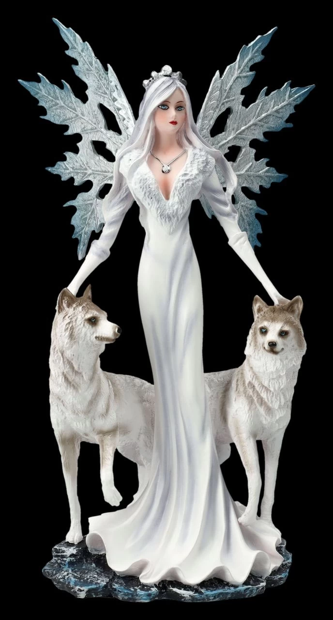 Elfen Figur - Maylea Mit Weißen Wölfen 3 Elfen Figur - Maylea Mit Weißen Wölfen