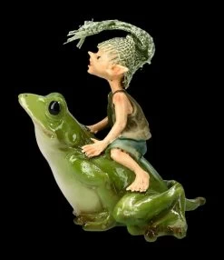 Pixie Kobold Figur Reitet Auf Frosch - Und Hopp....! -Figuren Deko Verkauf 2D FS14137 Ersatzfotos Pixie 814 076 5 1280x1280