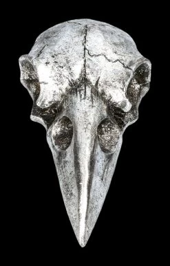 Handspiegel - Rabenschädel Silberfarben -Figuren Deko Verkauf 2D FS22640 Handspiegel Rabenschaedel silberfarben 3 1280x1280