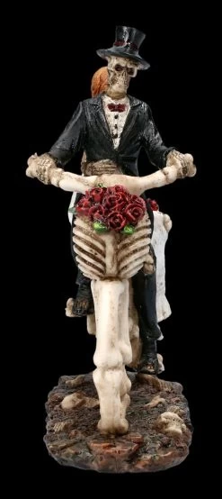 Skelett Figuren - Brautpaar Auf Fahrrad -Figuren Deko Verkauf 2D FS22744 Skelett Figuren Brautpaar auf Fahrrad 4 1280x1280