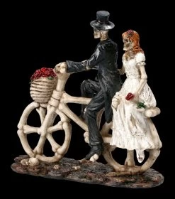 Skelett Figuren - Brautpaar Auf Fahrrad -Figuren Deko Verkauf 2D FS22744 Skelett Figuren Brautpaar auf Fahrrad 6 1280x1280