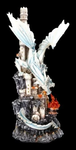 Weiße Drachen Figur Groß - Attackiert Burg -Figuren Deko Verkauf 2D FS23060 Weisse Drachen Figut gross Attakiert Burg mit LED 4 1280x1280