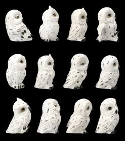 Schneeeulen Figuren - Niedliches 12er Set -Figuren Deko Verkauf 2D FS23278 Schneeeulen Figuren Niedliches 12er Set rechts 1280x1280