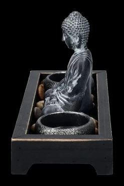 Buddha Figur Mit Teelichthaltern -Figuren Deko Verkauf 2D FS23531 Buddha Figur mit Zen Garten schwarz 2 1280x1280