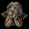 Engel Figur - Putte Träumend Bronziert