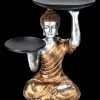 Buddha Figur Als Butler Goldfarben