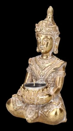 Buddha Teelichthalter - Goldfarben Klein -Figuren Deko Verkauf 2D FS23995 Buddha Teelichthalter Goldfarben klein 7 1280x1280