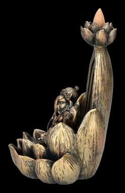 Backflow Räucherhalter - Ganesha Auf Lotus -Figuren Deko Verkauf 2D FS24362 Backflow Raucherhalter Ganesha auf Lotus 3 1280x1280