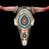 Wanddeko - Totenkopf Bison Mit Western Mosaik