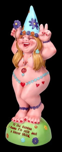 Gartenzwerg Figur - Hippie Lady Flower Power -Figuren Deko Verkauf 2D FS24479 Gartenzwerg Figur Hippie Lady Flower Power 6 1280x1280