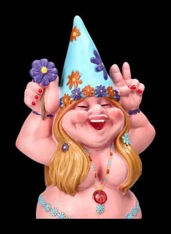 Gartenzwerg Figur - Hippie Lady Flower Power -Figuren Deko Verkauf 2D FS24479 Gartenzwerg Figur Hippie Lady Flower Power 7 1280x1280