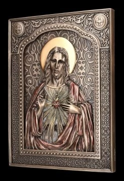 Wandrelief Ikone - Gesegnetes Herz Jesu -Figuren Deko Verkauf 2D FS24773 Wandrelief Ikone Gesegnetes Herz Jesu 13 1280x1280