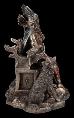Odin Figur Mit Wölfen Und Rabe Auf Thron -Figuren Deko Verkauf 2D FS24776 Odin Figur mit W lfen znd Rabe auf Thron 5 1280x1280