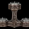 Teelichthalter - Thor's Hammer Mjolnir Bronziert -Figuren Deko Verkauf 2D FS24821 Teelichthalter Thors Hammer bronziert 3 1280x1280