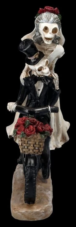 Skelettfigur - Hochzeitspaar Auf Fahrrad -Figuren Deko Verkauf 2D FS25265 Skelettfigur Hochzeitspaar mit Fahrrad 4 1280x1280