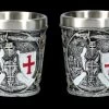 Schnapsbecher 6er Set - Kreuzritter Weiß