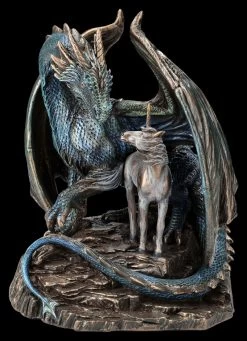 Drachenfigur Mit Einhorn - Protector Of Magick - Bronziert -Figuren Deko Verkauf 2D FS26686 Drachenfigur mit Einhorn Protector of Magick Bronziert 6 1280x1280