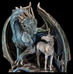 Drachenfigur Mit Einhorn - Protector Of Magick - Bronziert -Figuren Deko Verkauf 2D FS26686 Drachenfigur mit Einhorn Protector of Magick Bronziert 7 1280x1280