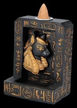 Rückfluss-Räucherhalter - Bastet Hieroglyphen -Figuren Deko Verkauf 2D FS26824 RuckflussRaucherhalter Bastet Hieroglyphen 6 1280x1280