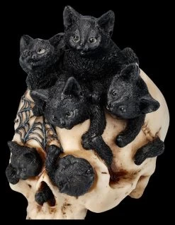 Totenkopf Mit Katzenbabys - Cranial Litter -Figuren Deko Verkauf 2D FS26846 Totenkopf mit Katzenbabys Cranial Litter 8 1280x1280