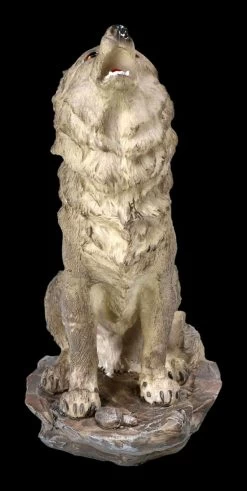 Heulende Wolf Figur - Der Ruf Im Sturm Grau -Figuren Deko Verkauf 2D FS822 Heulende Wolf Figur Der Ruf im Sturm grau 2 1280x1280