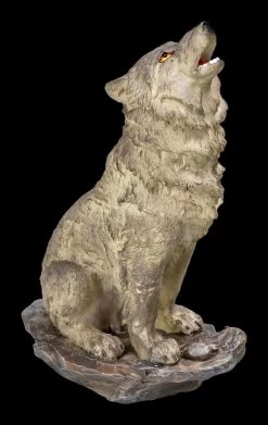 Heulende Wolf Figur - Der Ruf Im Sturm Grau -Figuren Deko Verkauf 2D FS822 Heulende Wolf Figur Der Ruf im Sturm grau 5 1280x1280