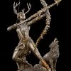 Artemis Figur Auf Mond Mit Wolf