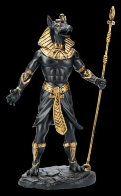 Ägyptische Krieger Figur - Anubis - Schwarz Gold