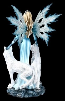 Große Elfen Figur - Kimama Mit Zwei Weißen Wölfen -Figuren Deko Verkauf FS13389 Grosse Elfen Figur Kimama mit zwei weissen Woelfen 5 1280x1280