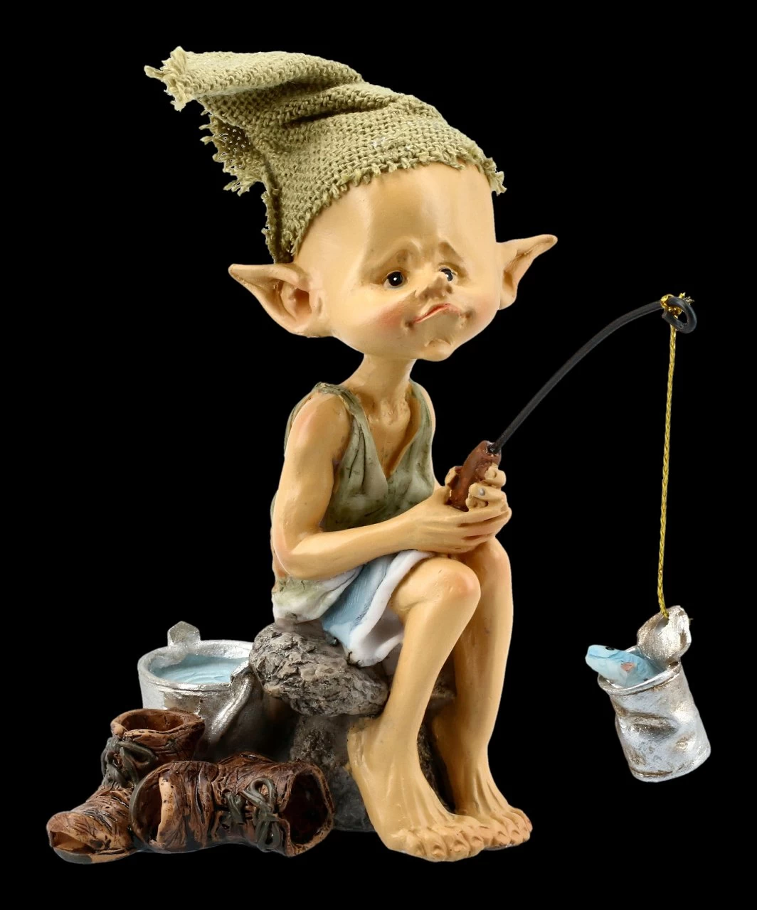 Pixie Kobold Figur - Angler Petri Heil 3 Pixie Kobold Figur - Angler Petri Heil