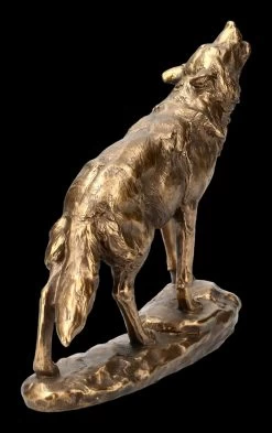 Heulende Wolf Figur - Goldfarben -Figuren Deko Verkauf FS21654 Heulende Wolf Figur goldfarben 8 1280x1280