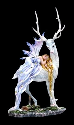 Elfen Figur Schläft Auf Weißem Hirsch -Figuren Deko Verkauf FS22396 Elfen Figur Schl ft auf weissem Hirsch 1 1280x1280
