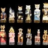 Schachfiguren Set - Hunde Vs. Katzen