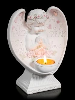Teelichthalter - Engel Bub Mit Herzen