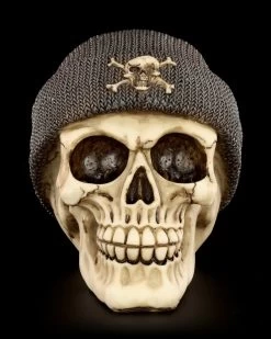 Totenkopf Mit Beanie - Grau -Figuren Deko Verkauf Totenkopf Beanie Grau 1 1280x1280
