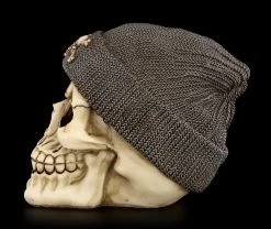 Totenkopf Mit Beanie - Grau -Figuren Deko Verkauf Totenkopf Beanie Grau 3 1280x1280