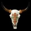 Wandrelief Büffel Schädel - Indianisches Muster -Figuren Deko Verkauf Wandrelief Bueffel Schaedel Indianisches Muster 1280x1280