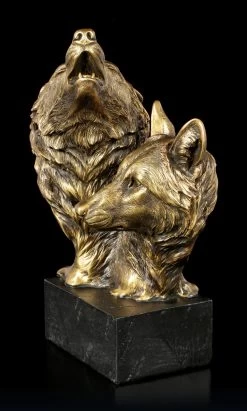 Wolfsköpfe Auf Monolith - Song Of The Wild -Figuren Deko Verkauf Wolfskoepfe Auf Schwarzem Monolith Song Of The Wild 6 1280x1280