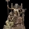 Zeus Auf Thron Mit Hera Figur